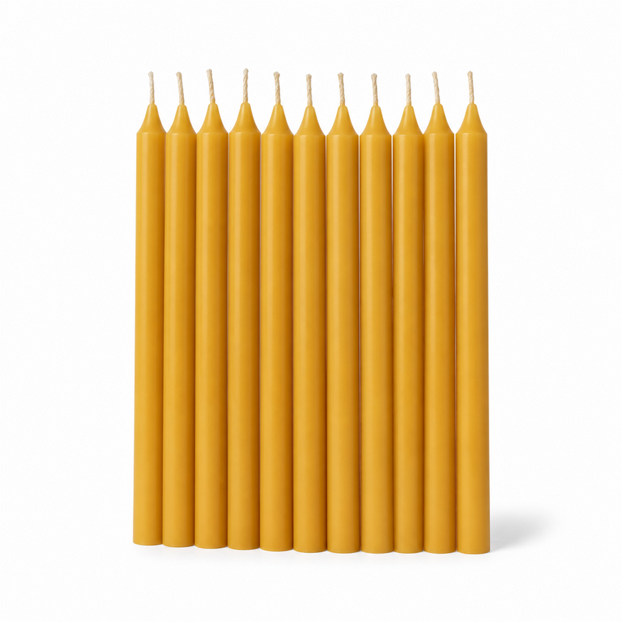 Beeswax Dinner Candles — Dozen