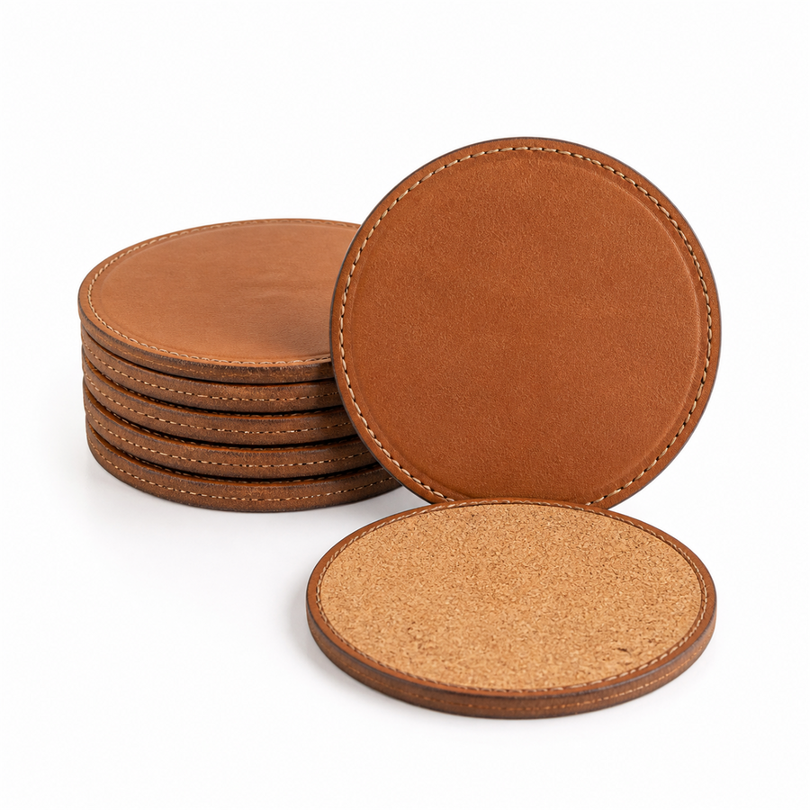 Coasters — Leather Set of 6