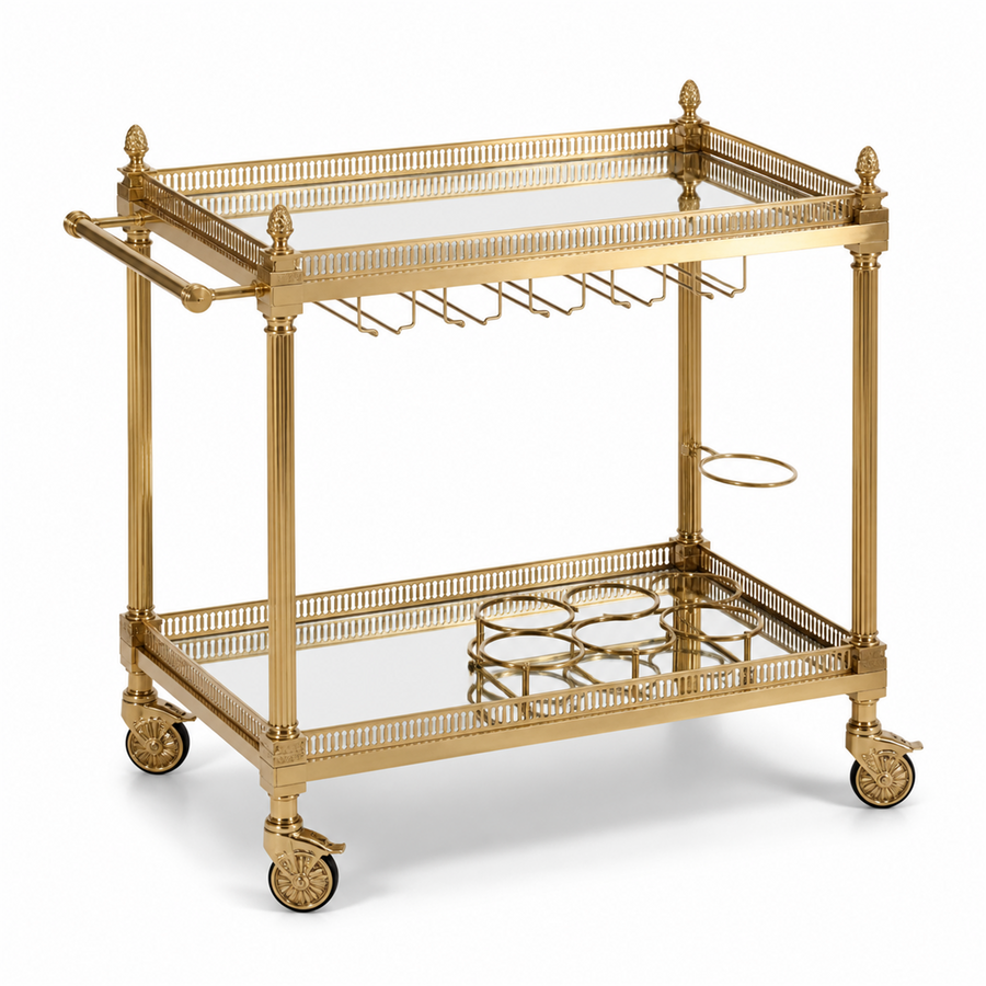 Fruttiera Bar Cart — Double Deck, Mirrored