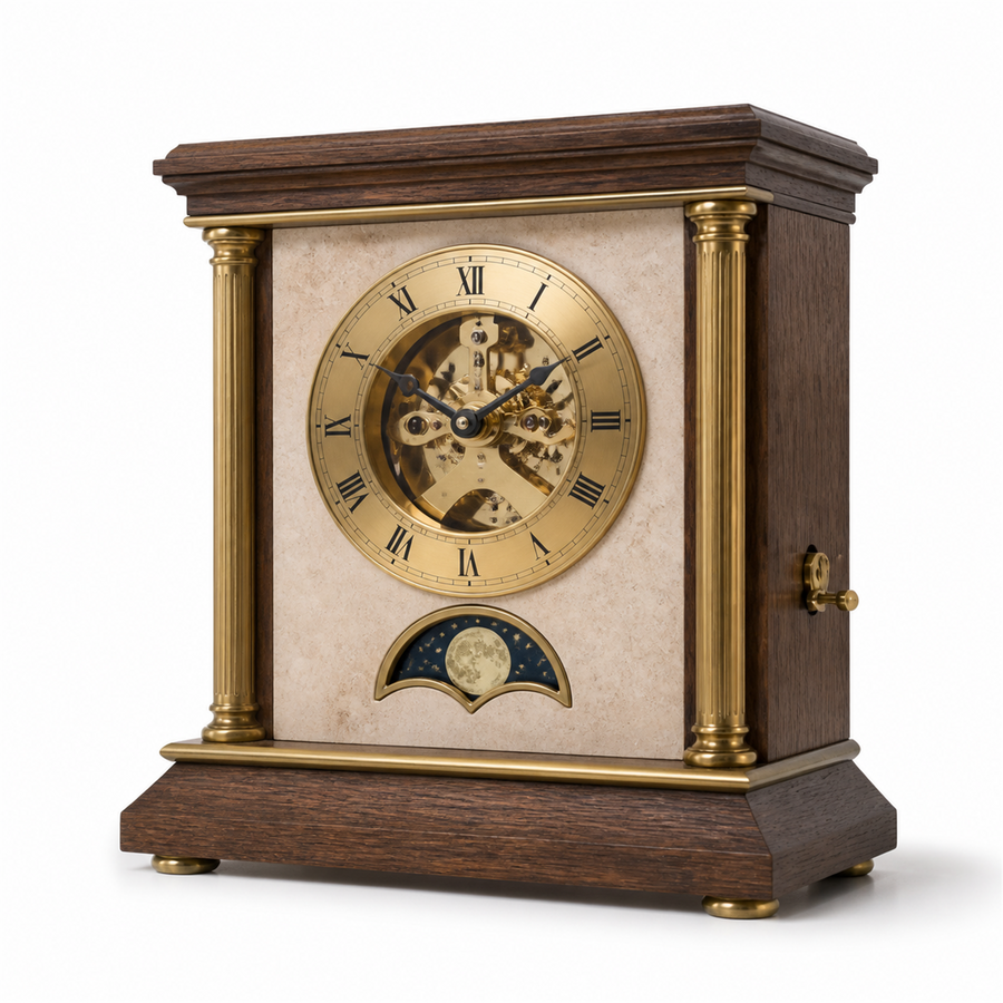 Kaolin Mantel Clock — Moonphase
