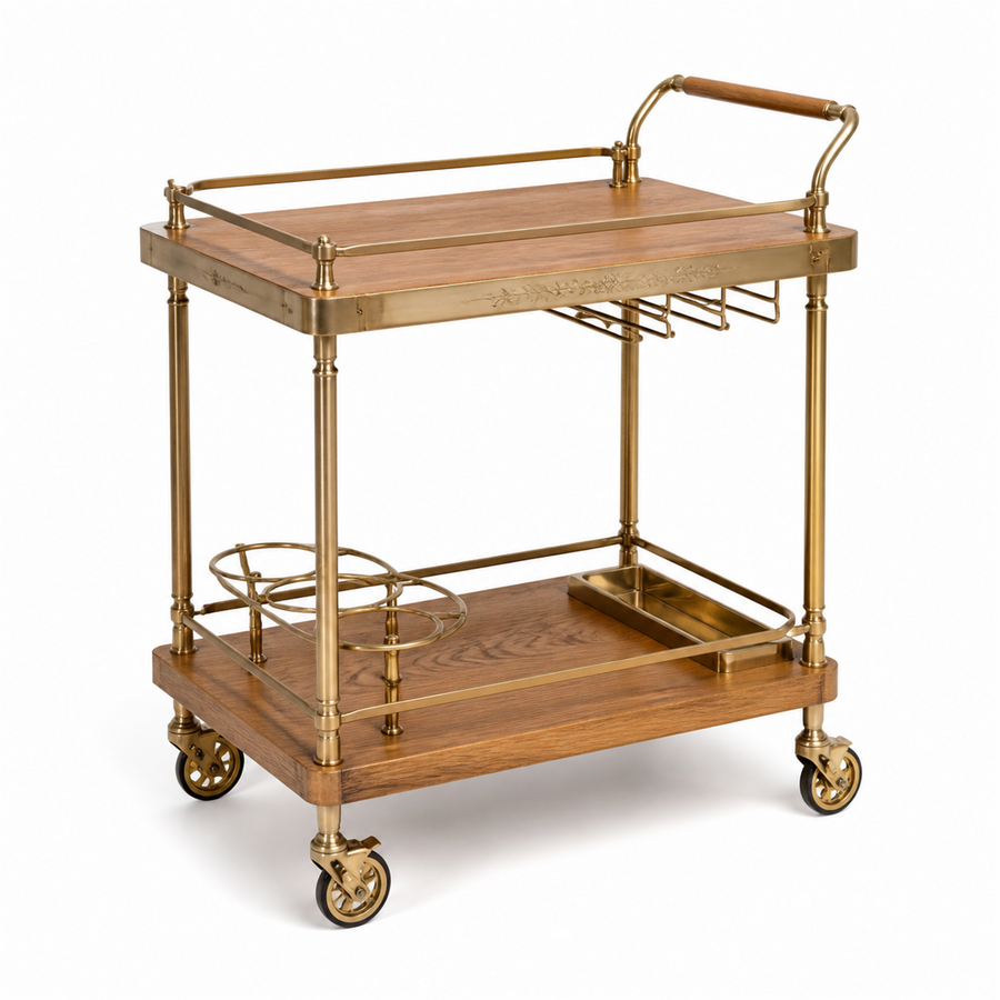 Konvice Bar Cart — Brass & Oak