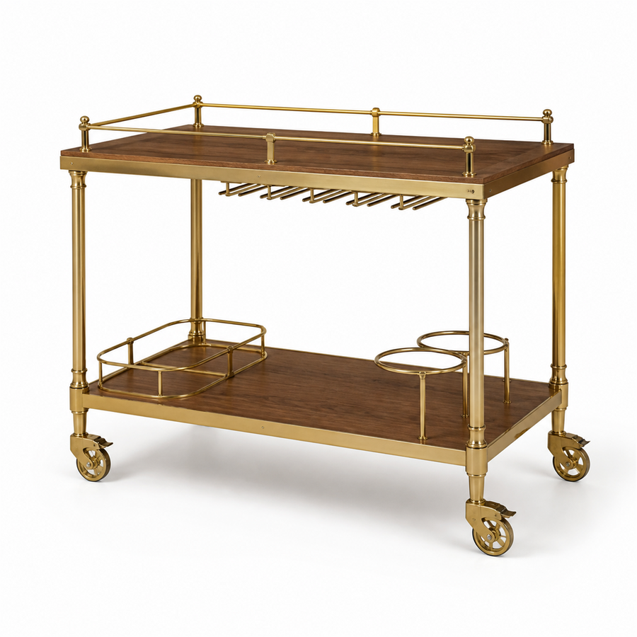 Lipa Bar Cart — Brass & Oak