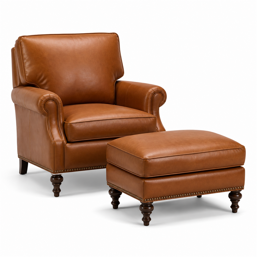 Masopust Reading Chair & Ottoman