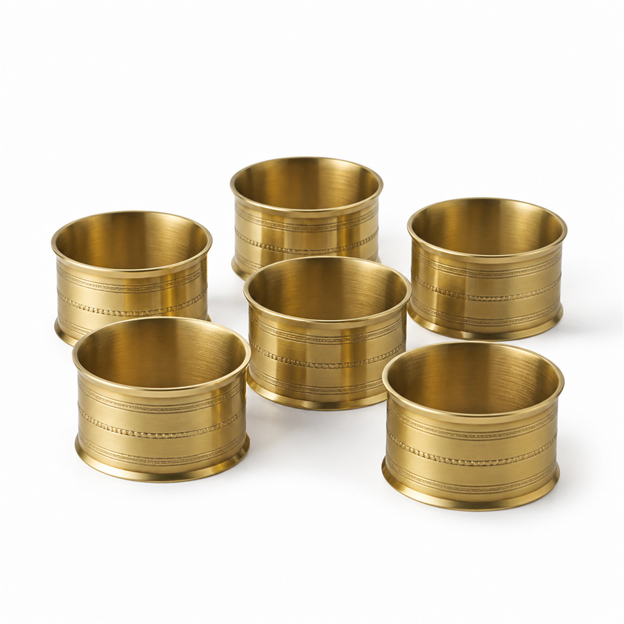 Napkin Rings — Brass Set of 6