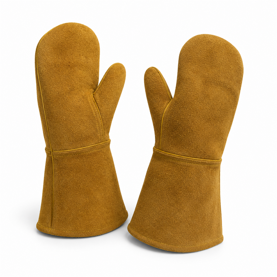 Oven Gauntlets — Leather Pair