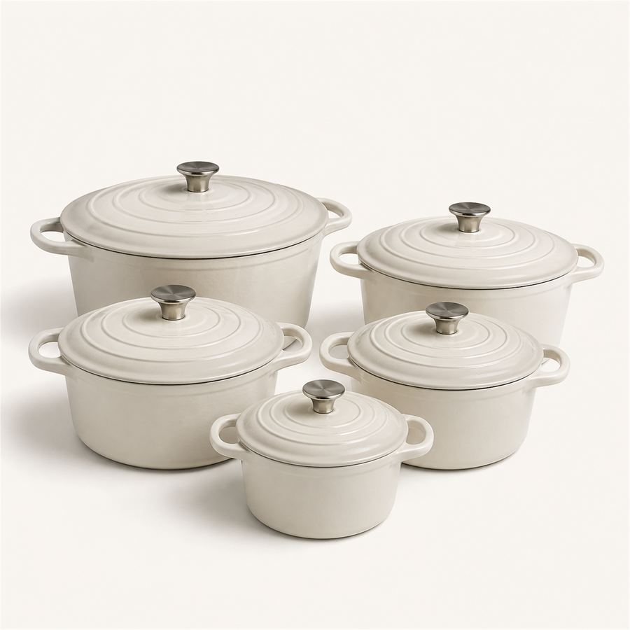 Porcelan Cocotte Ensemble — 5 Pieces