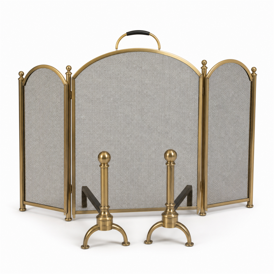 Porcelan Hearth Set — Screen & Companion
