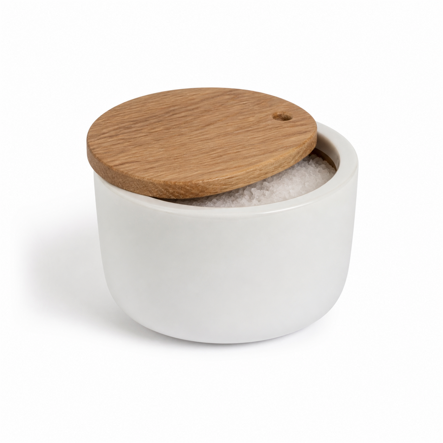 Salt Cellar — Porcelain & Oak