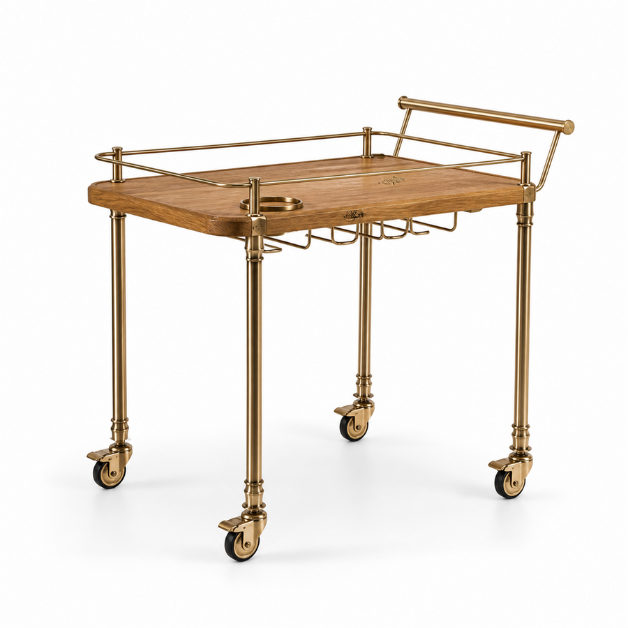 Sin Bar Cart — Brass & Oak