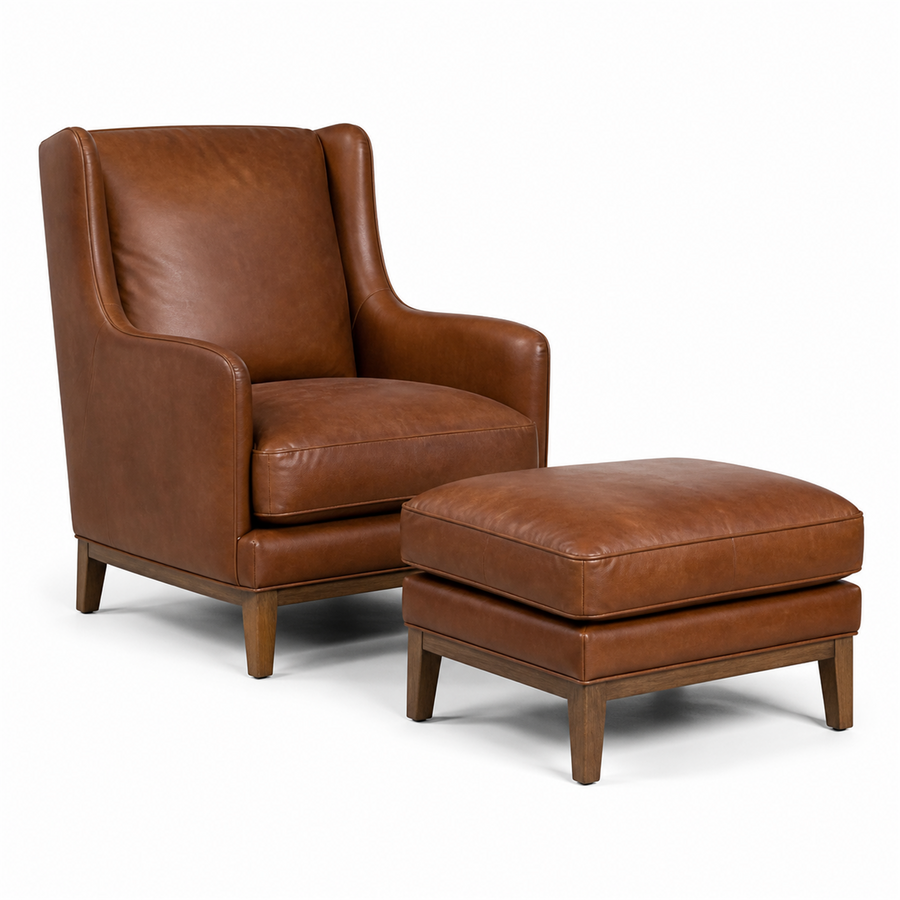Trumeau Reading Chair & Ottoman